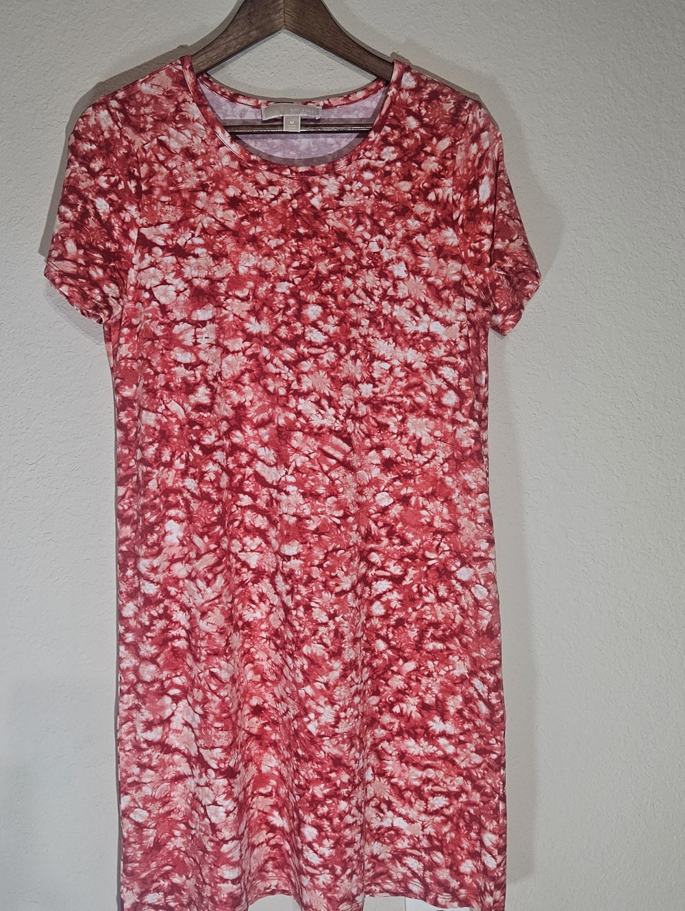 Michael Kors Mini Dress Womens‎ Medium Red White Tie Dye Designer Summer Wear